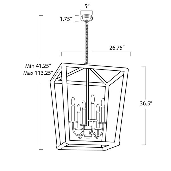Luella Lantern Large Line Drawing